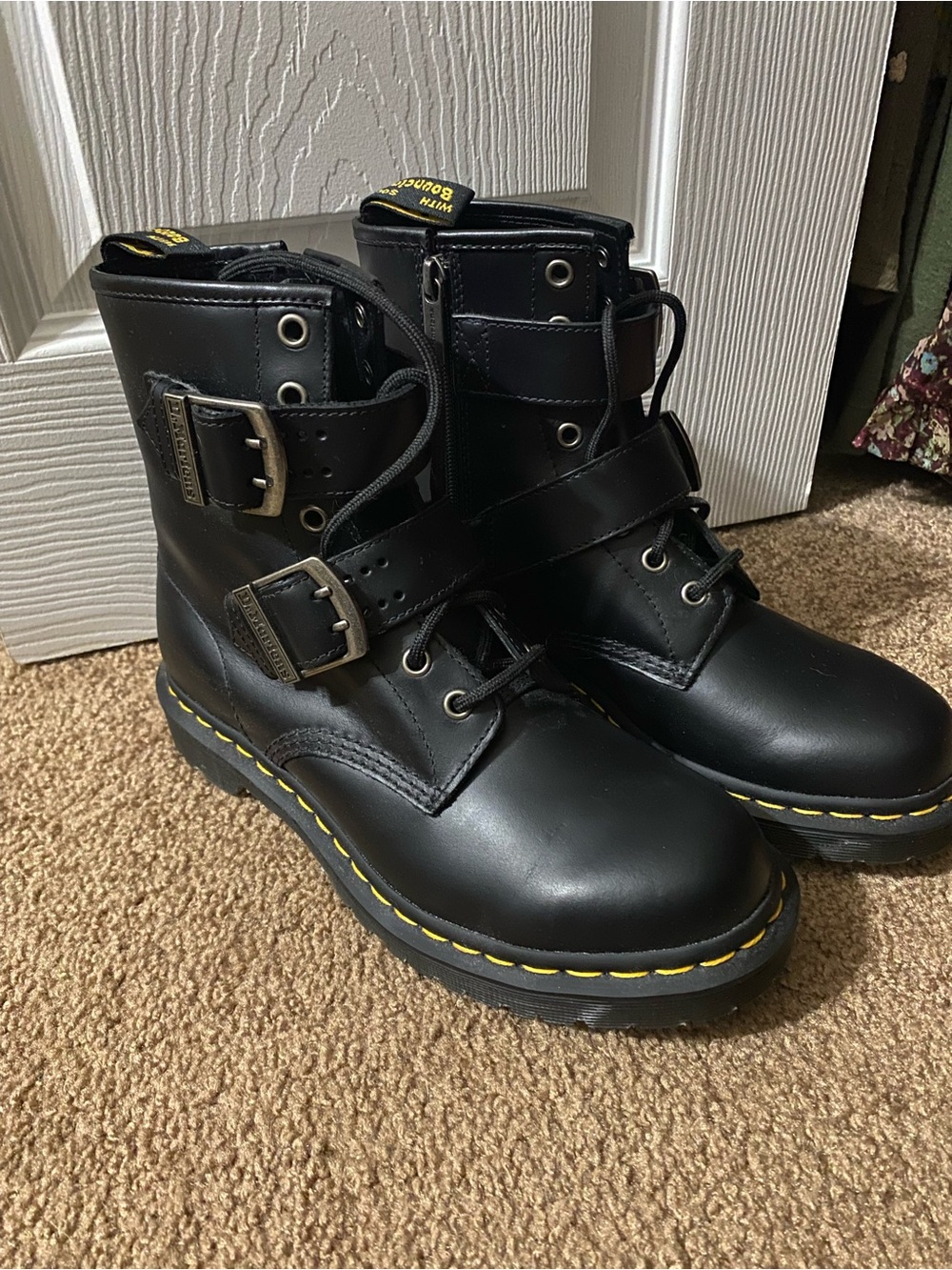Dr. Martens Black Leather Combat Boots